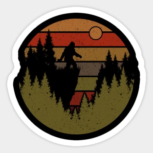 Bigfoot Retro Vintage Sunset Sticker